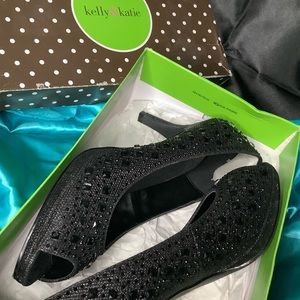 Black Rhinestone Heels